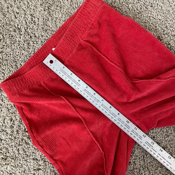 Aerie Groove-On Ribbed Velour Corduroy Flare Pant sundried red sz S - Picture 6 of 11
